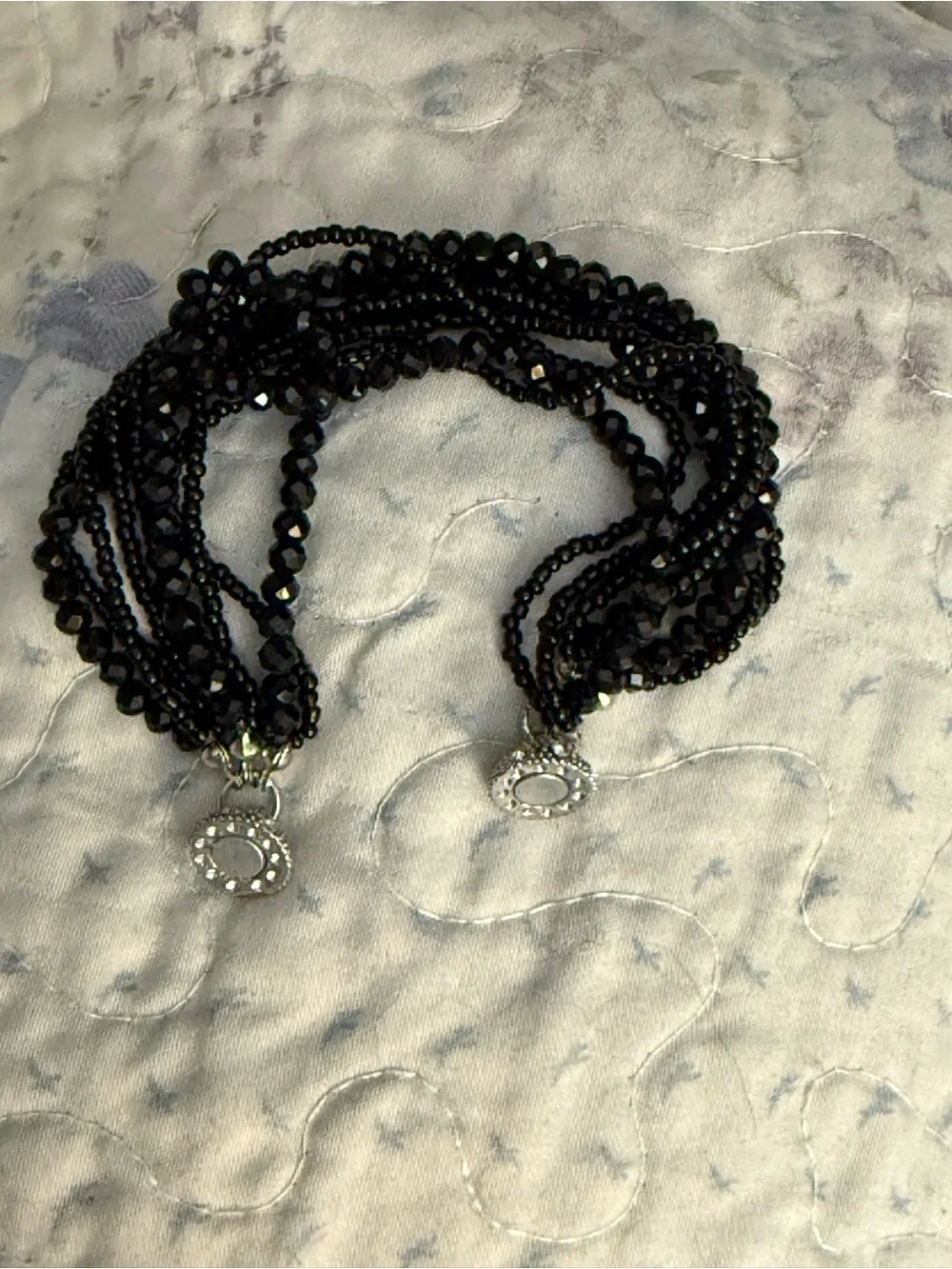 NWT-Crystal bead bracelet with pave magnetic clasp